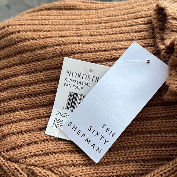 Ten Sixty Sherman Open Back Mock Neck Sweater in Tan Dale size Medium NWT - Picture 10 of 10